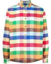 mehrfarbiges Langarmhemd mit Vichy-Muster von YMC