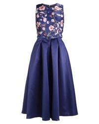 mehrfarbiges Midikleid mit Blumenmuster von Closet