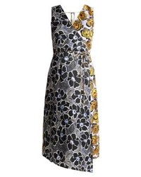 mehrfarbiges Midikleid mit Blumenmuster von Warehouse