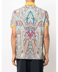 mehrfarbiges Polohemd mit Paisley-Muster von Etro