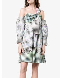 mehrfarbiges schulterfreies Kleid mit Vichy-Muster von Peter Pilotto