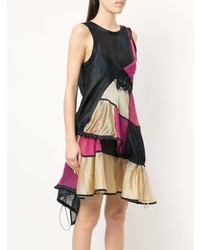 mehrfarbiges schwingendes Kleid mit Rüschen von Sacai