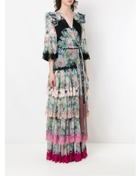 mehrfarbiges Seide Ballkleid mit Blumenmuster von Dolce & Gabbana
