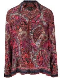 mehrfarbiges Seidelangarmhemd mit Paisley-Muster von Camilla