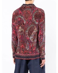 mehrfarbiges Seidelangarmhemd mit Paisley-Muster von Camilla