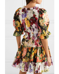 mehrfarbiges Skaterkleid mit Blumenmuster von Dolce & Gabbana