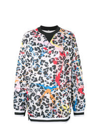 mehrfarbiges Sweatshirt mit Leopardenmuster