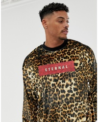 mehrfarbiges Sweatshirt mit Leopardenmuster von ASOS DESIGN