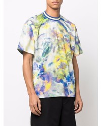 mehrfarbiges T-Shirt mit einem Rundhalsausschnitt aus Netzstoff von MSGM