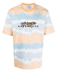 mehrfarbiges Mit Batikmuster T-Shirt mit einem Rundhalsausschnitt von adidas