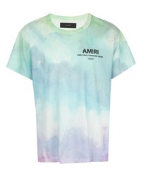 mehrfarbiges Mit Batikmuster T-Shirt mit einem Rundhalsausschnitt von Amiri
