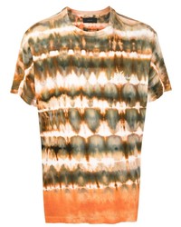 mehrfarbiges Mit Batikmuster T-Shirt mit einem Rundhalsausschnitt von Amiri
