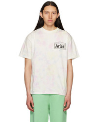 mehrfarbiges Mit Batikmuster T-Shirt mit einem Rundhalsausschnitt von Aries