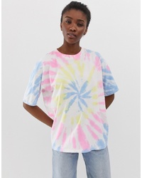 mehrfarbiges Mit Batikmuster T-Shirt mit einem Rundhalsausschnitt von ASOS DESIGN