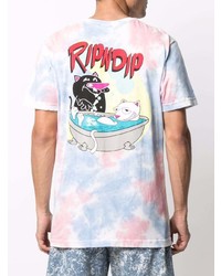 mehrfarbiges Mit Batikmuster T-Shirt mit einem Rundhalsausschnitt von RIPNDIP