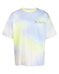 mehrfarbiges Mit Batikmuster T-Shirt mit einem Rundhalsausschnitt von BLUE SKY INN