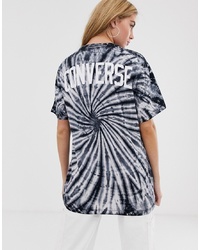 mehrfarbiges Mit Batikmuster T-Shirt mit einem Rundhalsausschnitt von Converse