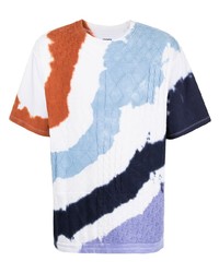 mehrfarbiges Mit Batikmuster T-Shirt mit einem Rundhalsausschnitt von Coohem