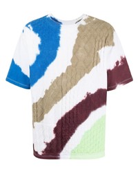 mehrfarbiges Mit Batikmuster T-Shirt mit einem Rundhalsausschnitt von Coohem