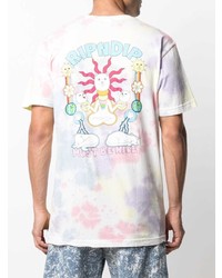 mehrfarbiges Mit Batikmuster T-Shirt mit einem Rundhalsausschnitt von RIPNDIP