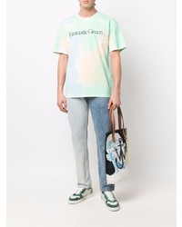 mehrfarbiges Mit Batikmuster T-Shirt mit einem Rundhalsausschnitt von MSGM