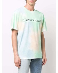 mehrfarbiges Mit Batikmuster T-Shirt mit einem Rundhalsausschnitt von MSGM