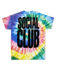 mehrfarbiges Mit Batikmuster T-Shirt mit einem Rundhalsausschnitt von Anti Social Social Club