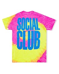 mehrfarbiges Mit Batikmuster T-Shirt mit einem Rundhalsausschnitt von Anti Social Social Club