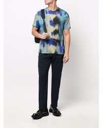 mehrfarbiges Mit Batikmuster T-Shirt mit einem Rundhalsausschnitt von Paul Smith