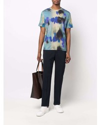 mehrfarbiges Mit Batikmuster T-Shirt mit einem Rundhalsausschnitt von Paul Smith