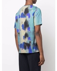 mehrfarbiges Mit Batikmuster T-Shirt mit einem Rundhalsausschnitt von Paul Smith