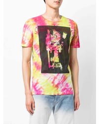 mehrfarbiges Mit Batikmuster T-Shirt mit einem Rundhalsausschnitt von Stain Shade
