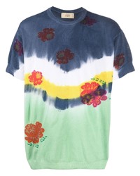 mehrfarbiges Mit Batikmuster T-Shirt mit einem Rundhalsausschnitt von Maison Flaneur