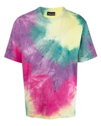 mehrfarbiges Mit Batikmuster T-Shirt mit einem Rundhalsausschnitt von Mauna Kea