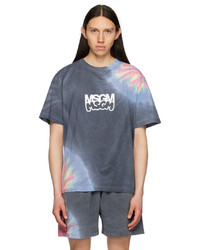 mehrfarbiges Mit Batikmuster T-Shirt mit einem Rundhalsausschnitt von MSGM