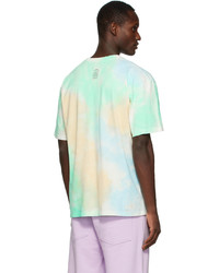 mehrfarbiges Mit Batikmuster T-Shirt mit einem Rundhalsausschnitt von MSGM