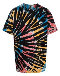 mehrfarbiges Mit Batikmuster T-Shirt mit einem Rundhalsausschnitt von Nike