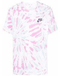 mehrfarbiges Mit Batikmuster T-Shirt mit einem Rundhalsausschnitt von Nike