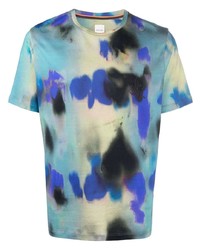 mehrfarbiges Mit Batikmuster T-Shirt mit einem Rundhalsausschnitt von Paul Smith