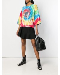 mehrfarbiges Mit Batikmuster T-Shirt mit einem Rundhalsausschnitt von R13