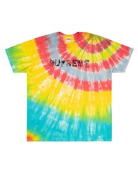mehrfarbiges Mit Batikmuster T-Shirt mit einem Rundhalsausschnitt von Supreme