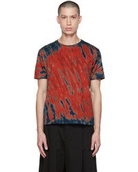 mehrfarbiges Mit Batikmuster T-Shirt mit einem Rundhalsausschnitt von Taakk