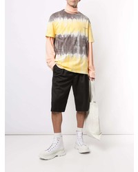 mehrfarbiges Mit Batikmuster T-Shirt mit einem Rundhalsausschnitt von Wooyoungmi
