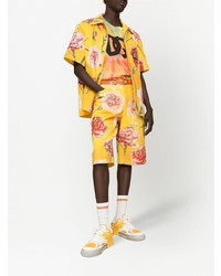 mehrfarbiges Mit Batikmuster T-Shirt mit einem Rundhalsausschnitt von Dolce & Gabbana