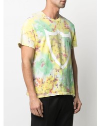 mehrfarbiges Mit Batikmuster T-Shirt mit einem Rundhalsausschnitt von Htc Los Angeles
