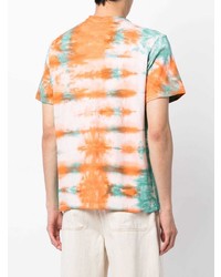 mehrfarbiges Mit Batikmuster T-Shirt mit einem Rundhalsausschnitt von Stain Shade