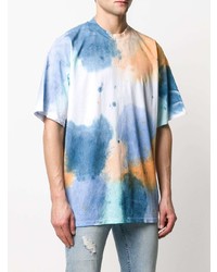 mehrfarbiges Mit Batikmuster T-Shirt mit einem Rundhalsausschnitt von MSGM