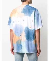 mehrfarbiges Mit Batikmuster T-Shirt mit einem Rundhalsausschnitt von MSGM