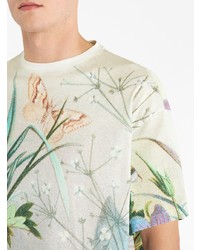 mehrfarbiges T-Shirt mit einem Rundhalsausschnitt mit Blumenmuster von Etro