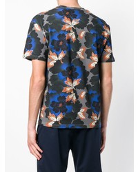 mehrfarbiges T-Shirt mit einem Rundhalsausschnitt mit Blumenmuster von Kenzo